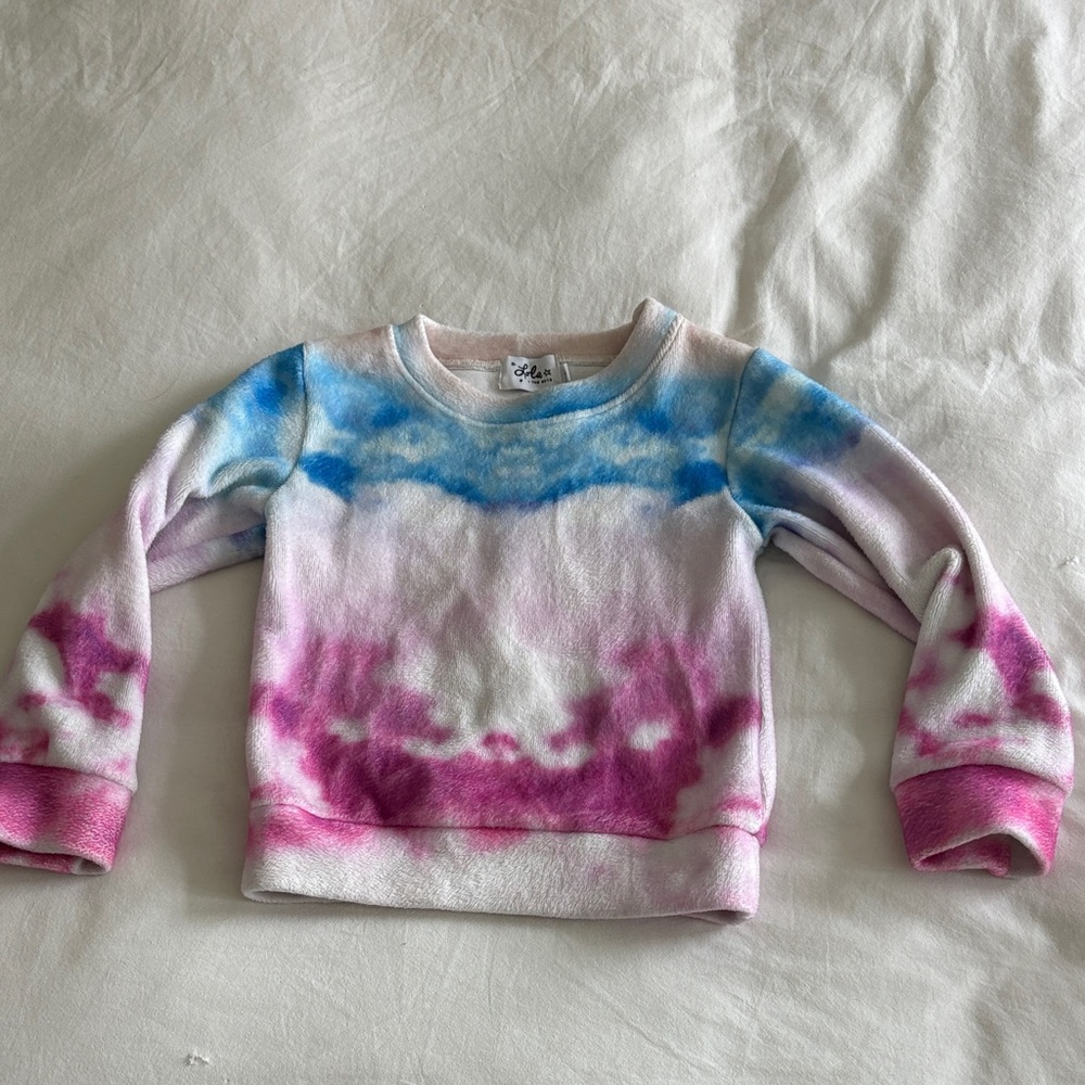 Lola + the boys  Tie-Dye polar fleece Sweatshirt - size 2
